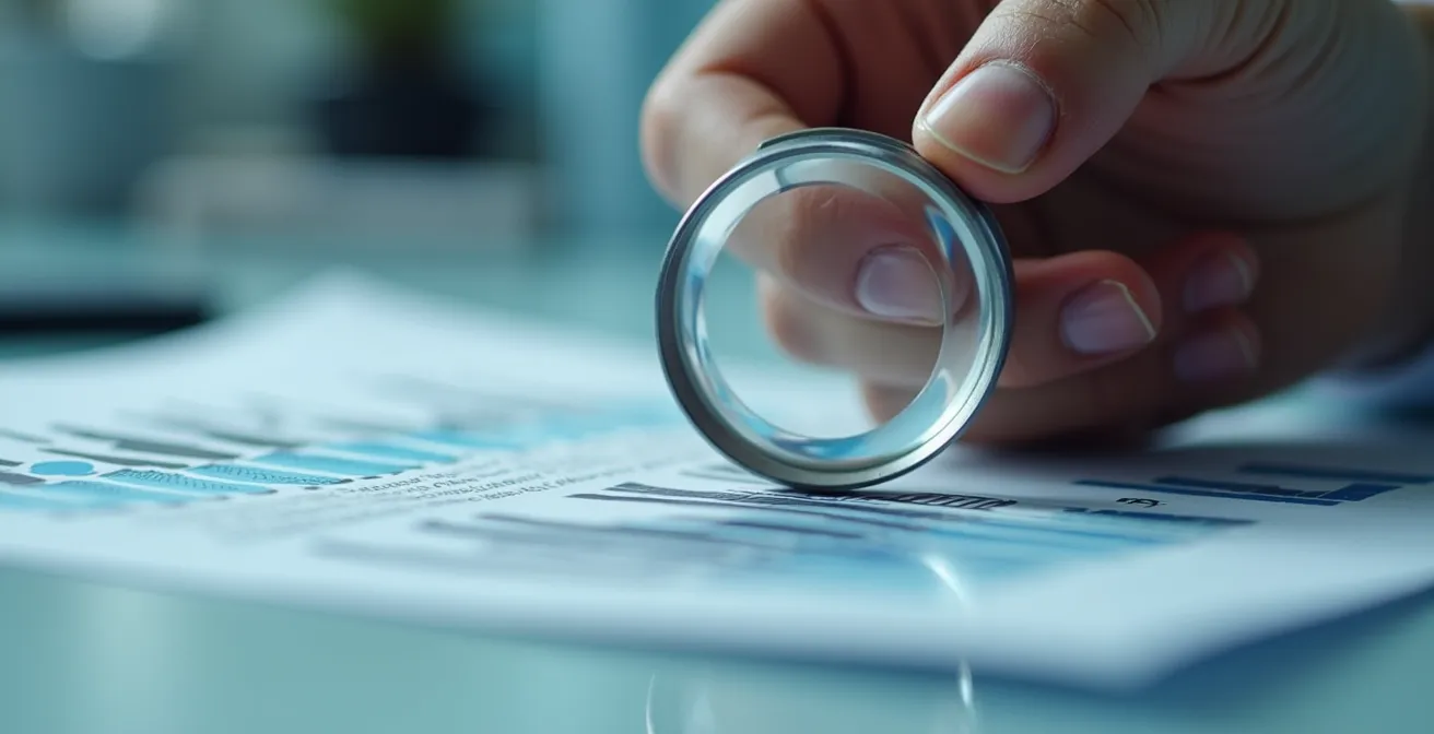 Detailaufnahme von Qualitätsdaten und Vergleichstabellen für Herzkliniken