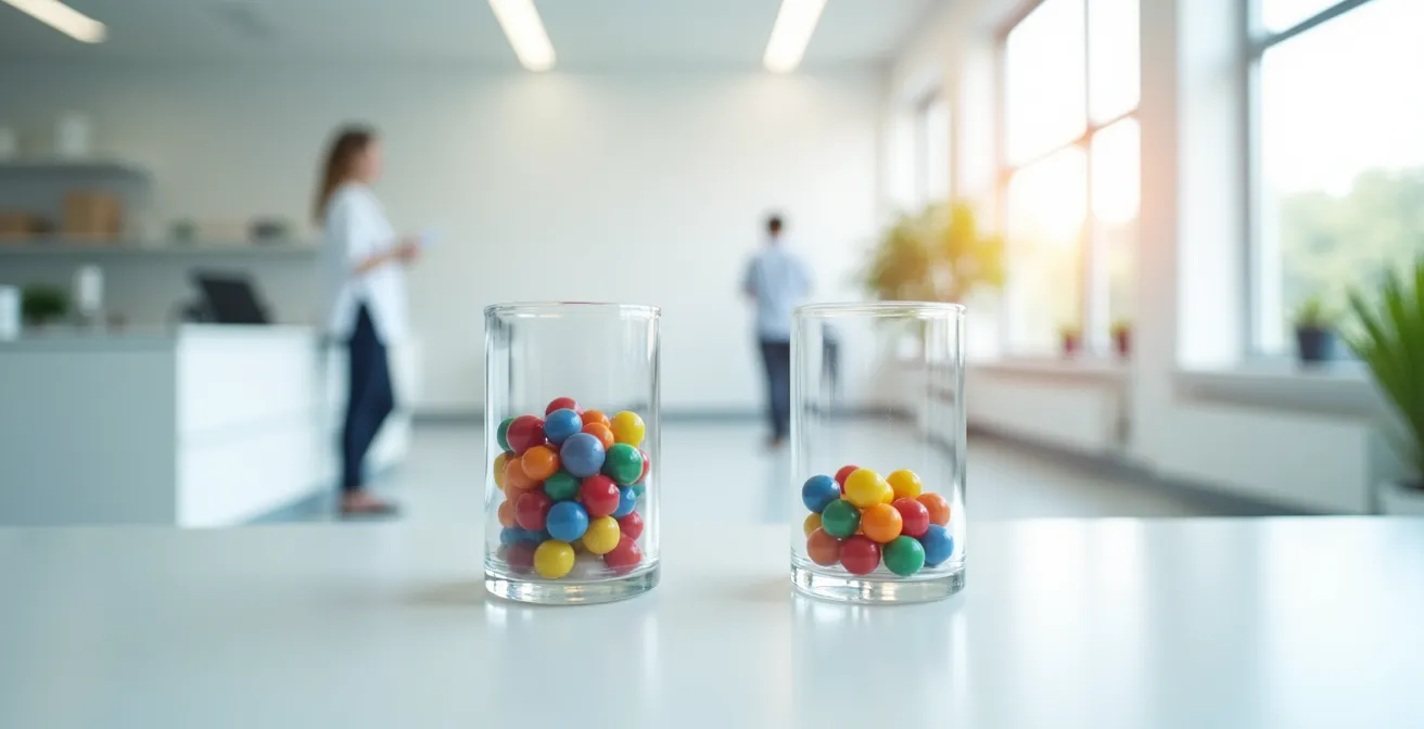 Visuelle Darstellung des Unterschieds zwischen absoluter und relativer Risikoreduktion