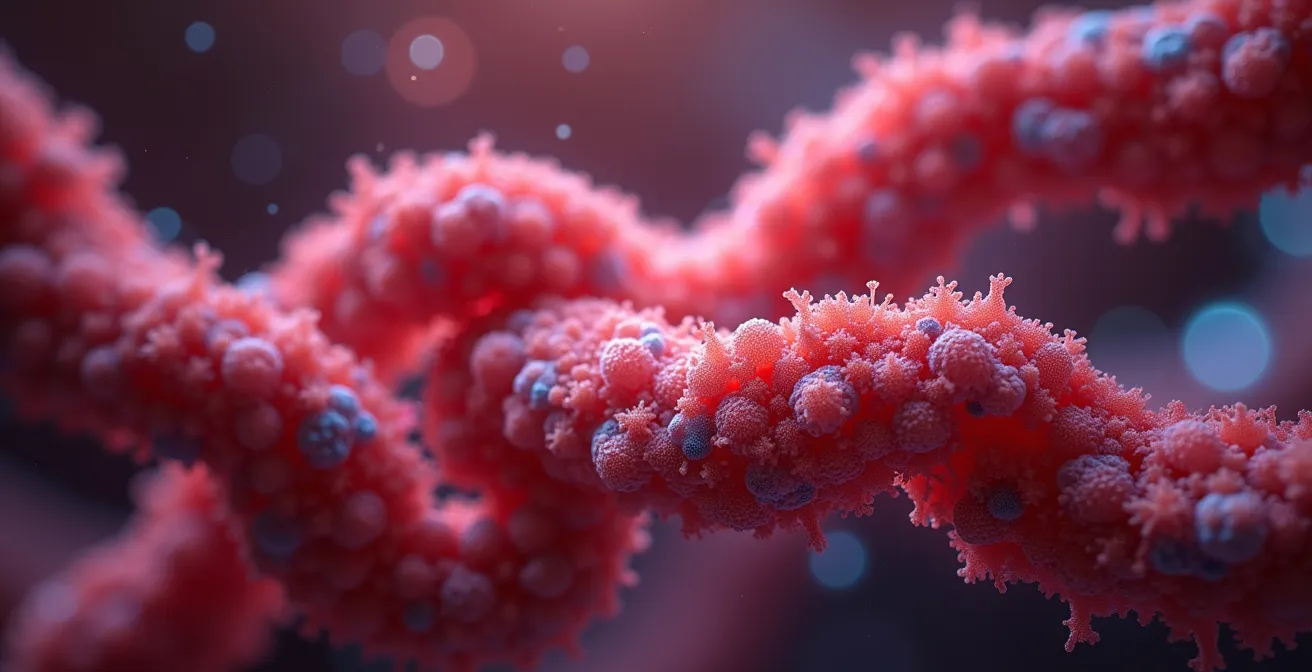 Molekulare Darstellung von Base- und Prime-Editing-Techniken im Herzmuskelgewebe