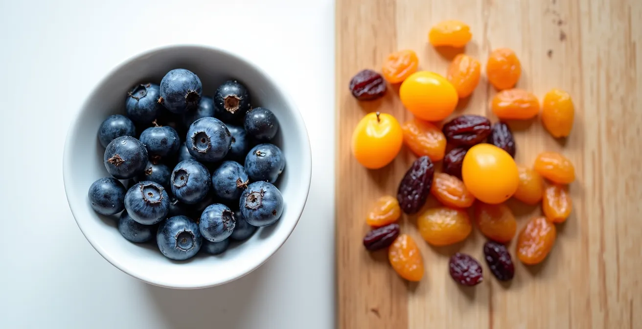 Vergleich zwischen frischen Beeren und Trockenobst bezüglich Insulinreaktion