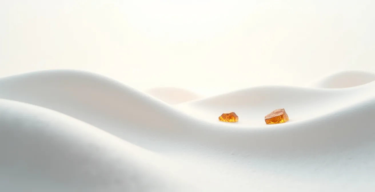 Abstrakte Darstellung von Gefässwänden mit kristallinen Strukturen die Glykierungsprozesse symbolisieren