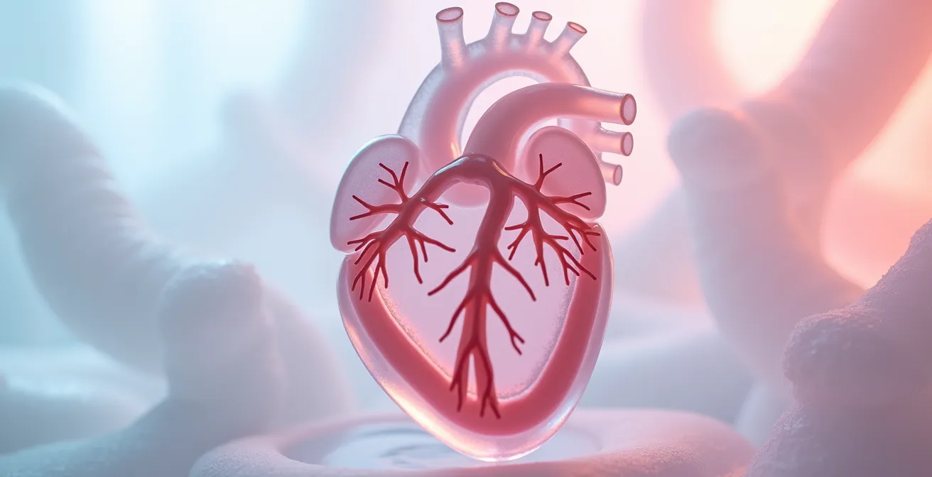 Detailaufnahme eines 3D-Herzmodells mit angeborenem Defekt