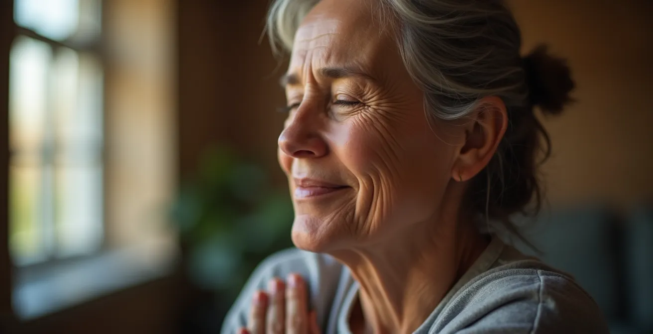 Person praktiziert Progressive Muskelentspannung in ruhiger Umgebung